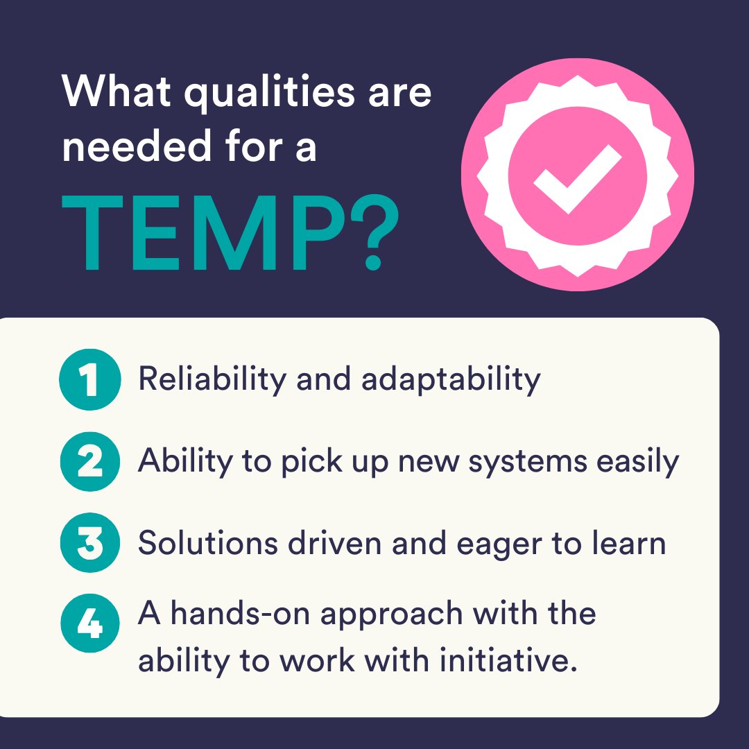 If you're considering dipping a toe into the temp pool you might be wondering what traits are the key to success for interim workers. 

 Read more about the careers of some of our temps in this article:  cmarecruitment.co.uk/news/the-caree…

#tempwork #interimfinance