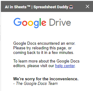 max__makhrov's tweet image. Google Sheets add-ons stopped working?

#AppScript #googleworkspace