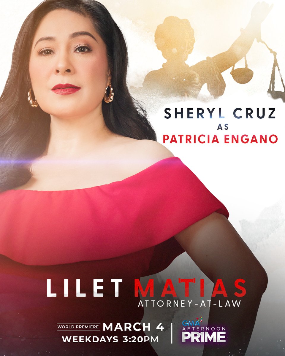 GMADrama's tweet photo. Maaari bang mahagkan ang hustisya nang walang personalan?

Abangan sina Sheryl Cruz, Zonia Mejia, Joaquin Domagoso, at Bobby Andrews sa PREMIERE ng #LiletMatiasAttorneyAtLaw!

Ngayong ika-4 ng Marso na, 3:20 PM, sa GMA Afternoon Prime! https://t.co/hqyx9cCJ6r