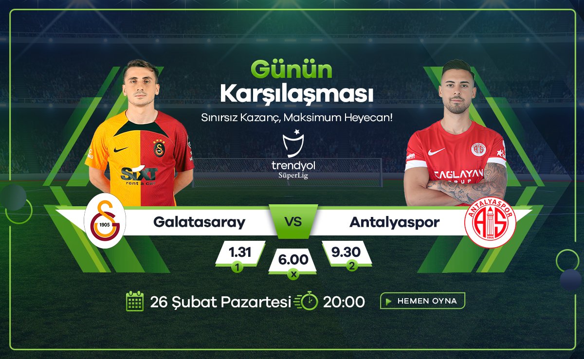 ⚽️ Günün Karşılaşması GalaBet'te!

Galatasaray vs Antalyaspor
⏰ Bugün, 20:00

💰 GalaBet'te Her Yatırımınıza Özel %25 Free Bet! kisalt.gg/GalaTwitter

♠️ Gala Oranlar Senden Yana!