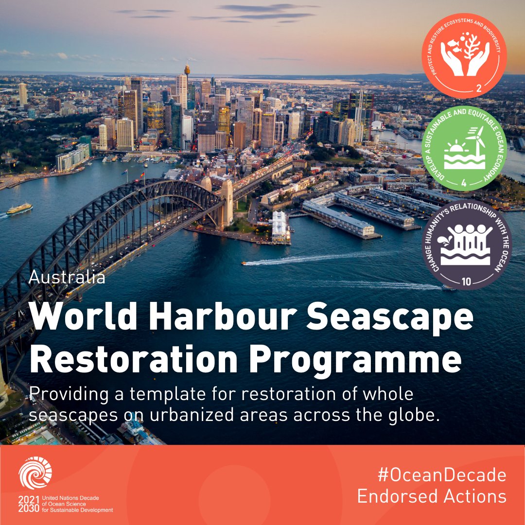 This @SydneyMarine programme brings together multiple ecosystem restoration initiatives to provide a template for restoration of whole seascapes in urbanized areas across the globe to maximise ecological but also socio-economic benefits. 🔗ow.ly/bRpn50QHH1s #OceanDecade