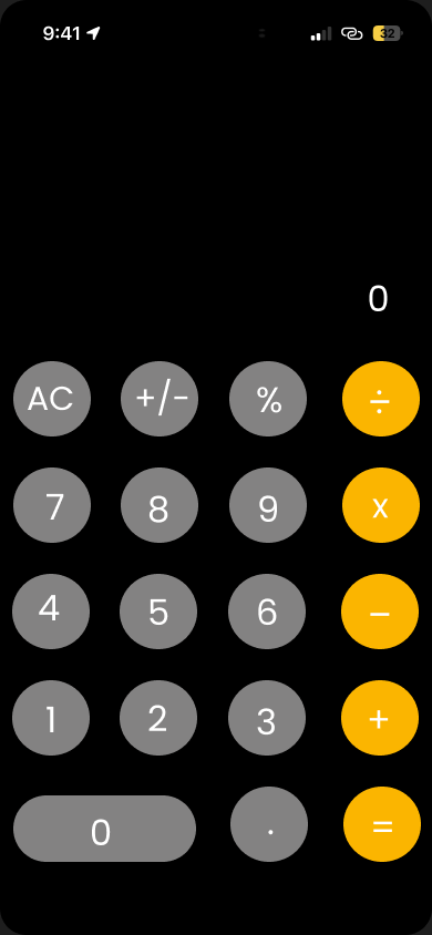 calculator prompt  #DailyUI
recreated iOS calculator

#uiux #dailyuichallenge #figma #calculatordesign #uiuxdesign #learninpublic #uxdesign #apple @10kdesigners #usercentreddesign #iOS #designinpublic #ux