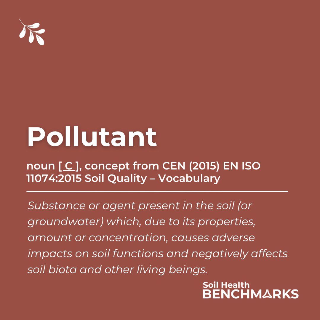 🌍Today's Word: Pollutant 🏭 What pollutants do you know of? Let us know in the comments and check more words on our website shorturl.at/dgoHL  #glossary  #soilhealthbenchmarks
