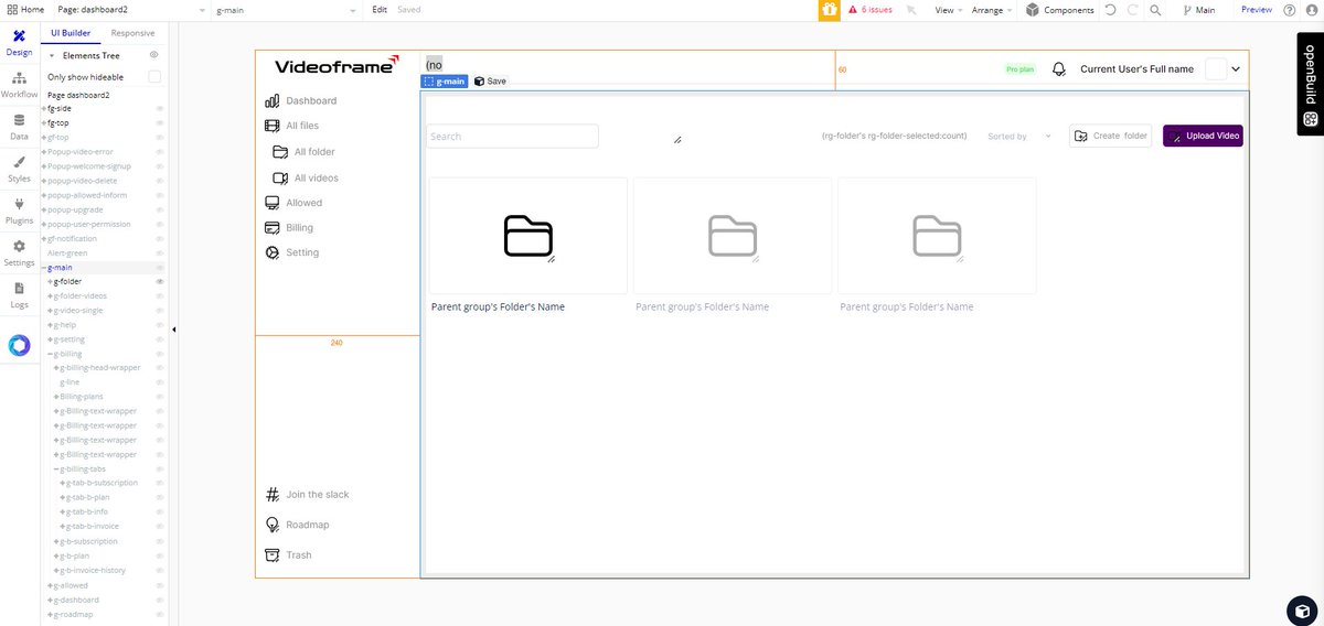 Adding folder UI and a database for managing videos

<a href="/framer/">Framer</a>   
<a href="/videframe/">Videoframe</a> 
#uidesign 
#buildinpublic