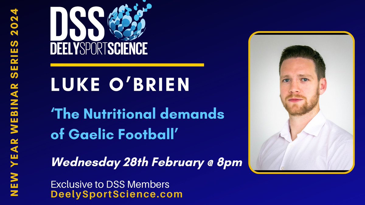 WEDNESDAY at 8PM⬇️🔥

‘The Nutritional Demands of Gaelic Football’💪🏻🥗

Our New Years webinar series continues on Wednesday 28th February at 8pm with <a href="/lukeobrien896/">Luke O'Brien</a> presenting  ‘The nutritional demands of Gaelic Football’🏐🥙

Make sure you get signed up 😀

Exclusive to DSS
