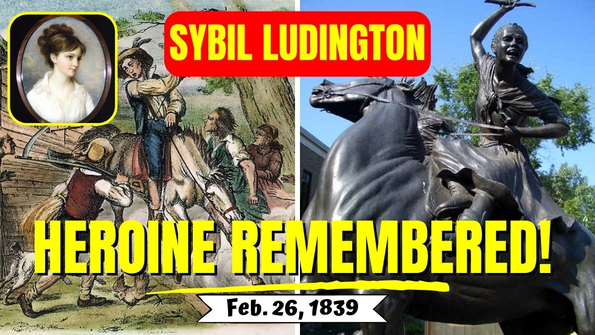 February 26, 1839: Sybil Ludington, the 'Female Paul Revere,' who passed away. At just 16, Sybil embarked on a perilous midnight ride, longer than Revere's, to alert the New York militia of a British raid on Danbury, CT, in 1777. #AmRev