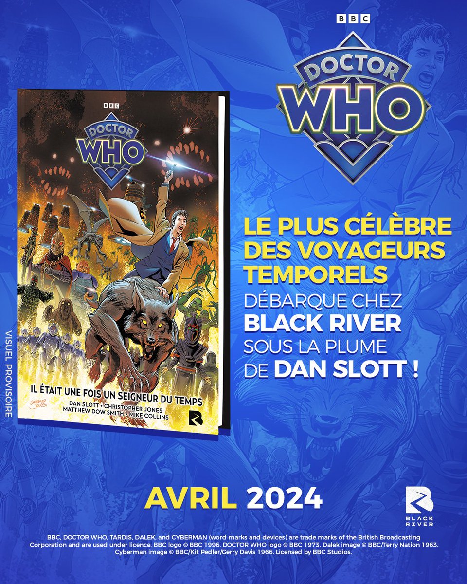 BlackRiverComic's tweet image. Allons-y !! 💙

En avril, nous avons le plaisir d’accueillir dans le catalogue Black River : #DoctorWho ! Ce héros qui traverse le temps et l’espace n’a pas pris une ride et revient avec de nouvelles aventures.