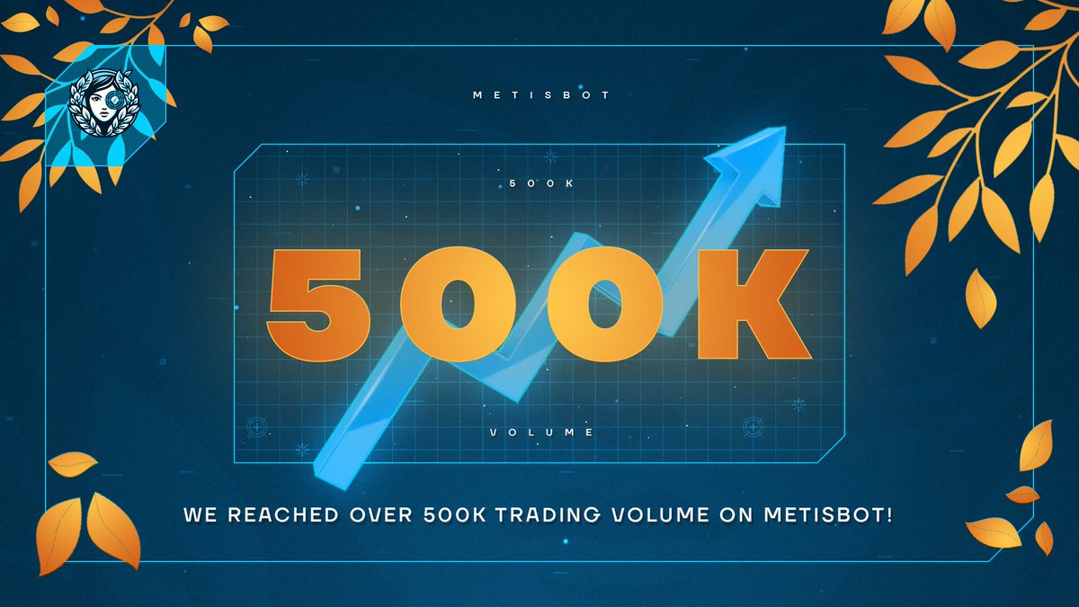 MetisSnipeBot's tweet photo. Achieving over $500,000 in trading activity volume the faith our users have in MetisBot 🔥

With each transaction, we renew our pledge to excellence.

The climb doesn't end here! 📈 https://t.co/0ev3wj7RwA