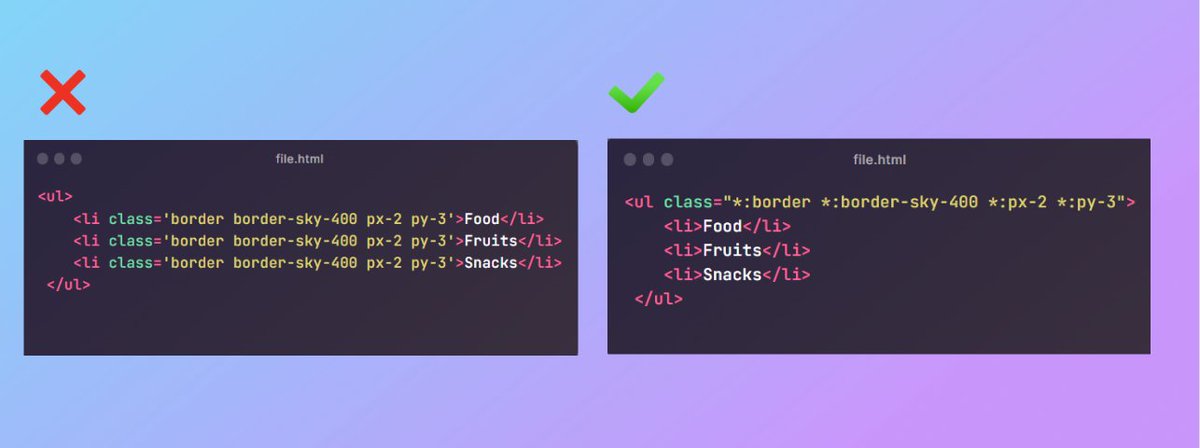 In tailwindcss, you can use the ' * ' modifier in situations where styles repeat for direct children, in order to have cleaner code. #Tailwindcss #Coding