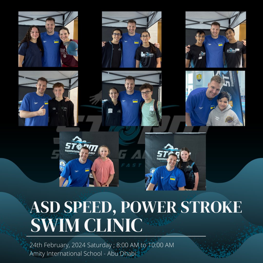 stormacademyUAE's tweet photo. Last Saturday's ASD Swim Clinic was a stroke of genius, featuring @govorov_andrii! 🌊💥 Our swimmers dived into world-class techniques and raced through the secrets of a champion's success. 🏅💦 Unique days like these are what turn potentials into champions. https://t.co/BHw5Wisz0D