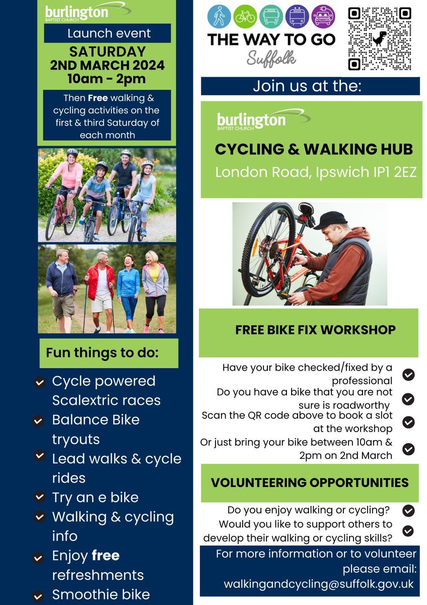 Get involved in Burlington's brand new Cycling & Walking Hub and join them at their launch day on Saturday 2nd March 10am-2pm where there will be lots of fun activities for the whole family! 🚲