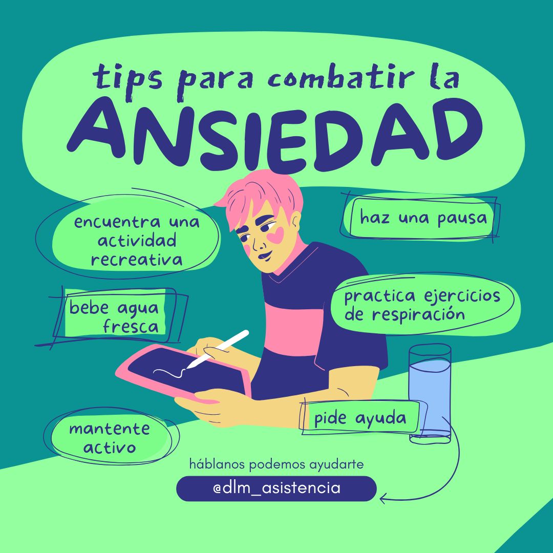 Hoy lunes os dejamos unos tips para combatir la ansiedad que pueden servirte de ayuda. Recuerda que es importante buscar ayuda profesional si sientes que la ansiedad está afectando significativamente #tipsdesalud #tipsdesaludybienestar #tipssaludables