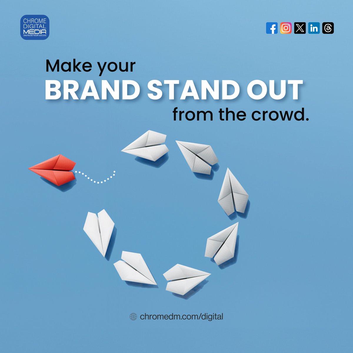 Standing out in the sea 🌊 of sameness
.
Stand out in the crowd with a unique voice, clear purpose, and strategic #branding. Differentiate your brand for lasting connections

Ready to make your brand stand out?
.
📌Let’s Connect - docs.google.com/forms/d/e/1FAI…
_
#chromedigitalmedia