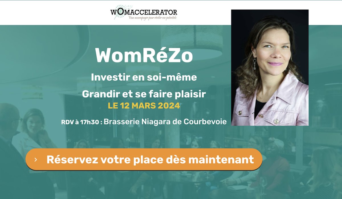 Lise Bachmann (@bachmannlise) on Twitter photo 🚀 Rejoignez-moi à #WomRéZo le 12 mars à la Brasserie Niagara de Courbevoie pour une soirée sur le thème "Révélez votre #leadership intérieur". Découvrez les clés pour identifier vos #valeurs, forces, et cultiver une #confiance inébranlable.
🎟️ womaccelerator.learnybox.com/womrezo-mars-2…
#Networking 🚀 Rejoignez-moi à #WomRéZo le 12 mars à la Brasserie Niagara de Courbevoie pour une soirée sur le thème "Révélez votre #leadership intérieur". Découvrez les clés pour identifier vos #valeurs, forces, et cultiver une #confiance inébranlable.
🎟️ womaccelerator.learnybox.com/womrezo-mars-2…
#Networking
