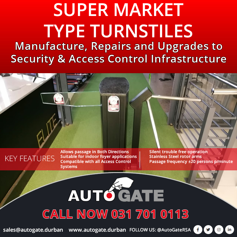 AutoGateRSA's tweet image. Turnstiles for supermarket, grocery stores or gyms play a very important role. Unidirectional to allow traffic to flow in one direction at entry point.