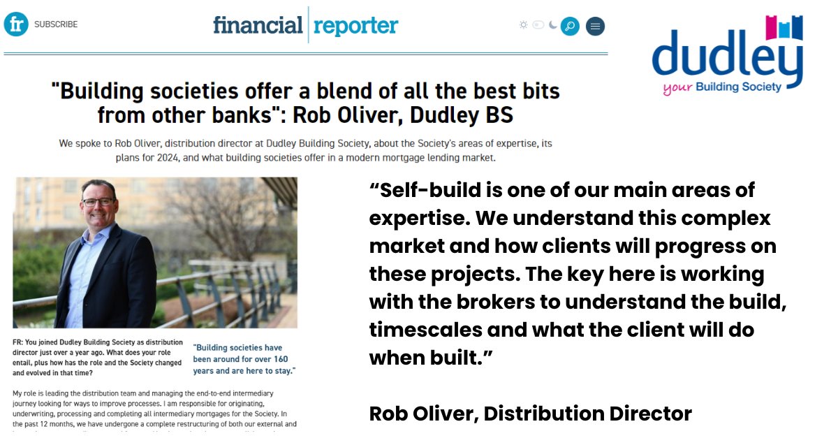 DudleyBS's tweet image. INTERMEDIARIES: Great &apos;In The Spotlight&apos; article from @F_Reporter featuring our Distribution Director Robert Oliver.

Read the article on their website 👇

financialreporter.co.uk/in-the-spotlig…

#specialistlending #jbsp #expat #selfbuild