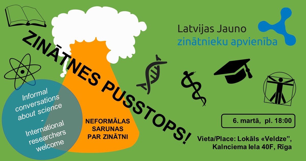 Pēc ilgāka pārtraukuma aicinām uz LJZA zinātnes pusstopu, kas notiks 6. martā plkst. 18.00 lokālā "Veldze". Aicinām pievienoties gan LJZA biedrus, gan citus zinātnes interesentus, lai klātienē iepazītos ar LJZA biedriem, un runātu par un ap zinātni.
facebook.com/share/2DCyGxgW…