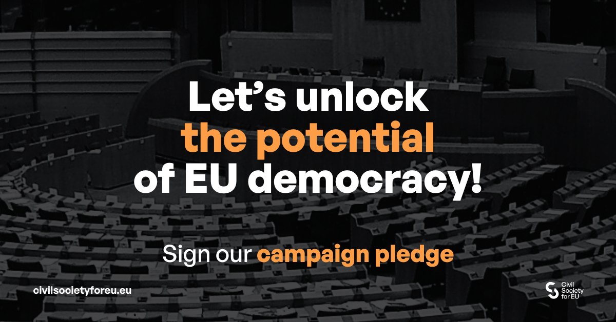 As part of the #CivilSocietyforEU coalition, we're calling on MEP candidates to pledge to support civil society, if elected. Share our pledge with your candidates and make sure we elect MEPs that will give civil society the support it needs! civilsocietyforeu.eu/the-pledge/
