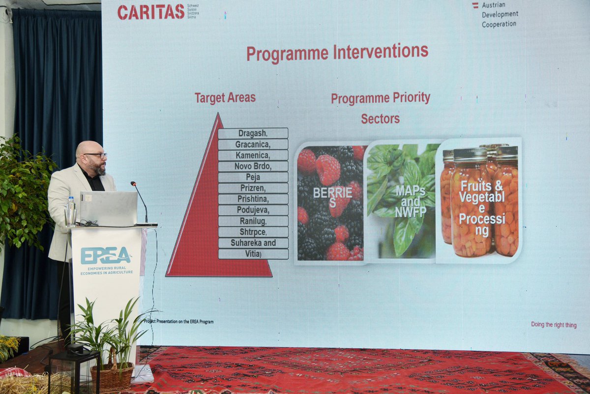 We are pleased to share the launch of our new project #EREA impl/by @CaritasSchweiz. The new programme is part of the partnership & support of @AustrianDev, including 12 municipalities that will benefit on stimulating growth & ensuring inclusivity in Kosovo’s agricultural sector.