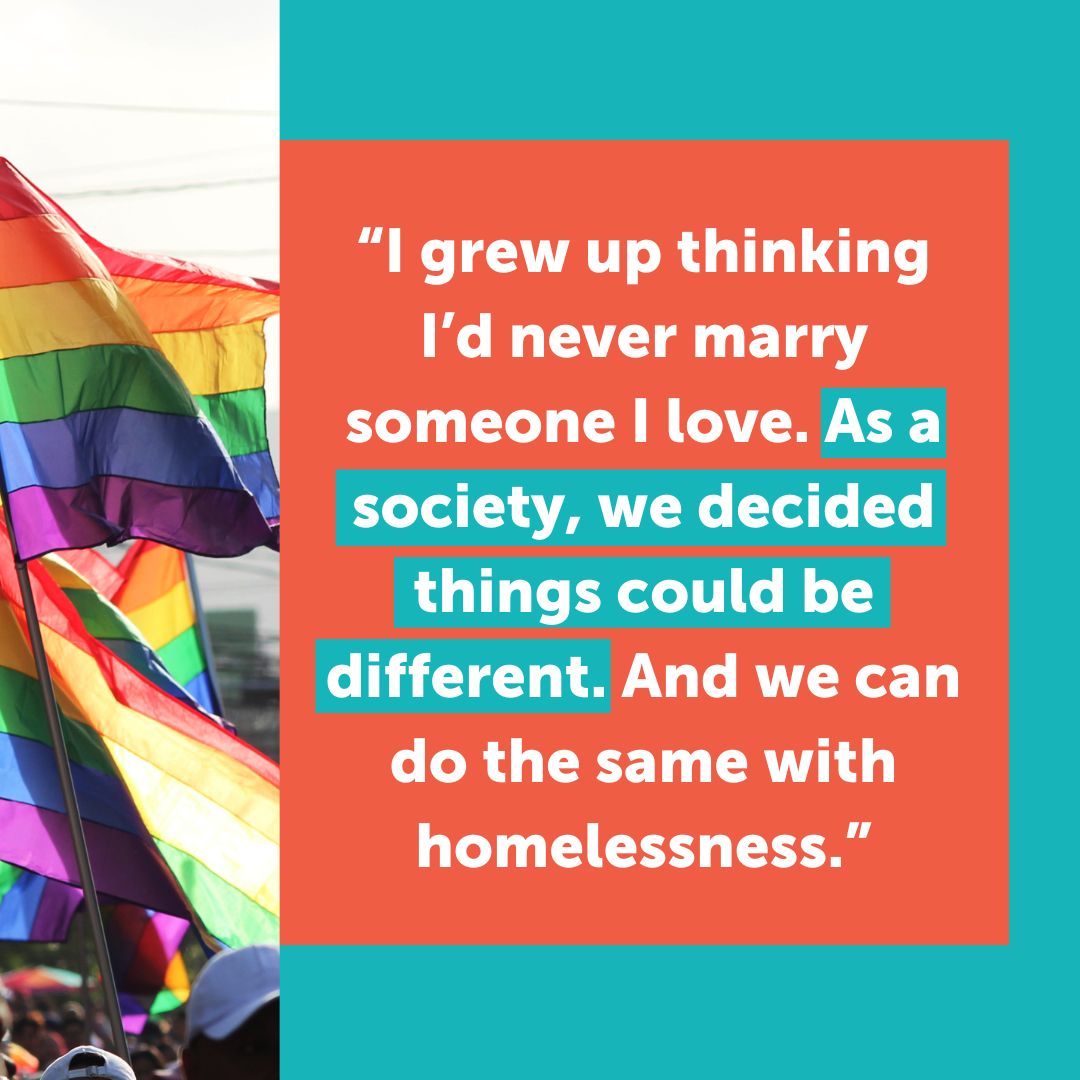 “I grew up thinking I’d never marry someone I love. As a society, we decided that things could be different. And we can do the same with homelessness.”🌈 As part of #LGBTQHistoryMonth, Ruth explains three things you might not know about homelessness: bit.ly/49jZTH5