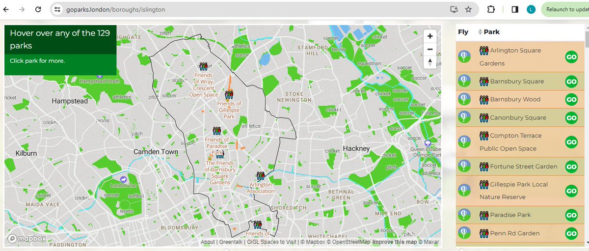 Even in the middle of #London, in #Islington, there are 129 #parks, #gardens and other #greenspaces to #visit. Our #maps can help you explore the #greenery on show in this busy London borough. Check out: goparks.london/boroughs/islin… Info on #nature #biodiversity, facilities and more