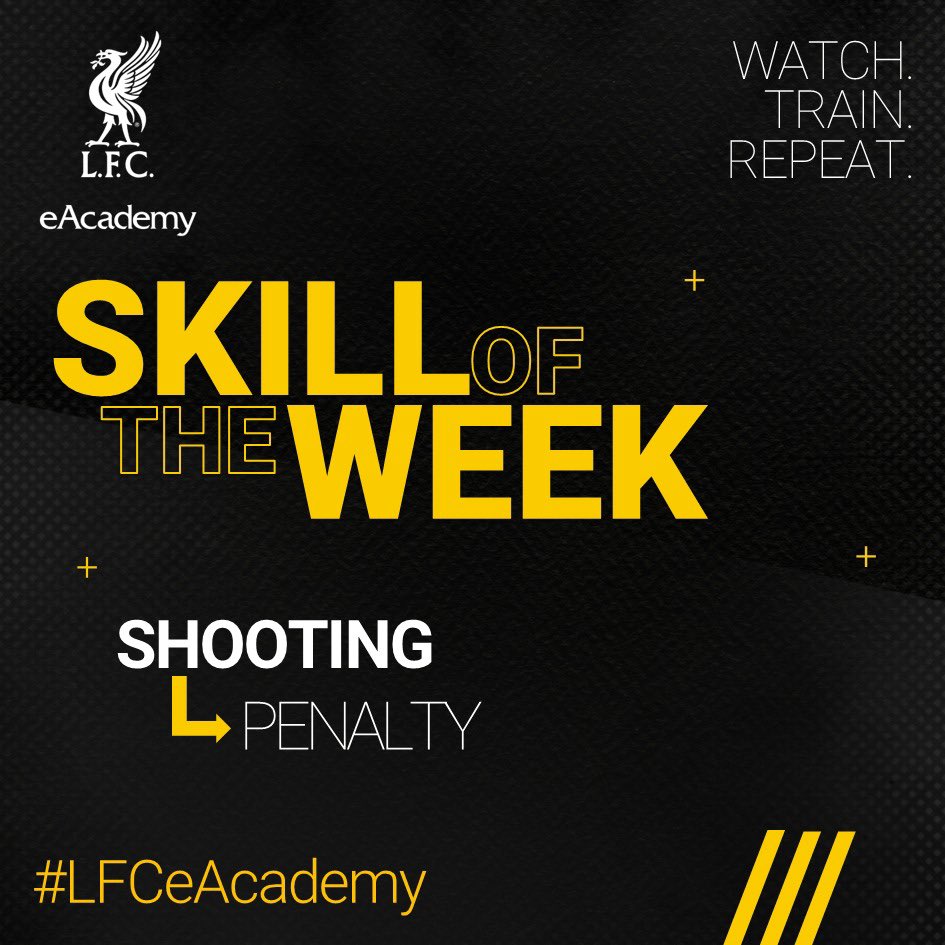 The focus of this week's #LFC eAcademy 𝗦𝗸𝗶𝗹𝗹 𝗼𝗳 𝘁𝗵𝗲 𝗪𝗲𝗲𝗸 is penalties! Skill of the Week: Shooting - Penalty Share your skills by uploading a video with the hashtag #LFCeAcademy 🔗eacademy.liverpoolfc.com