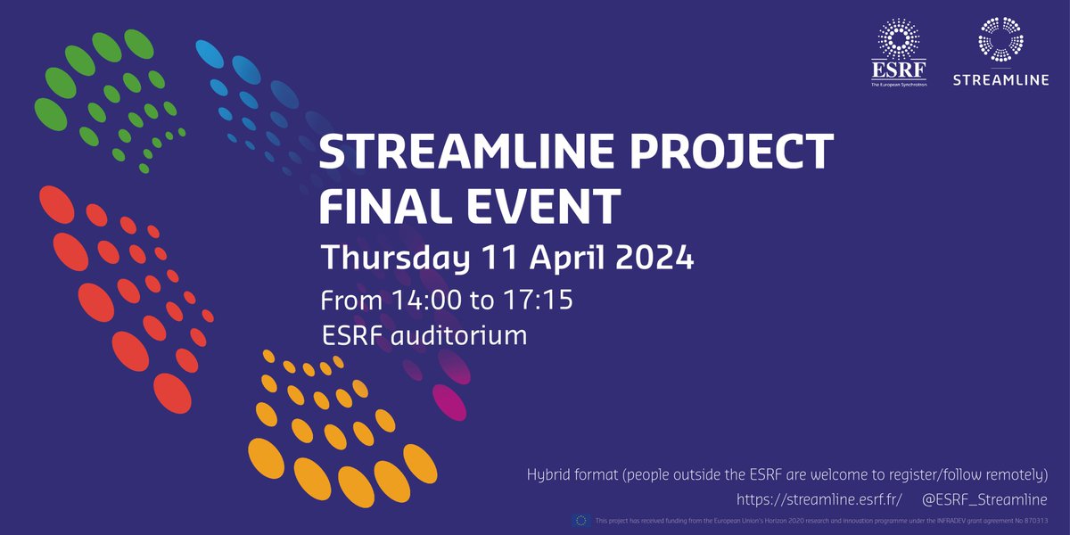 It’s time to share our collective achievements, celebrate the milestones reached &amp; analyse how #STREAMLINE has: 
🔹Adapted #ESRF user operation procedures
🔹Piloted new access modes &amp; new services
🔹Exploited automation at the beamlines &amp; more
More info👉bit.ly/3OWq3Y5
