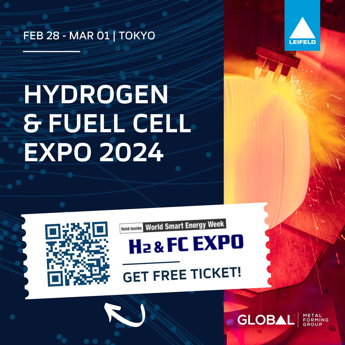 📢 It’s showtime: H2 & FC Expo 2024 Get ready to dive into the forefront of hydrogen and fuel cell technologies at the H2 & FC Expo 2024 in Japan! 🚀Meet us from Feb 28 - Mar 01 at Tokyo Big Sight. Secure your FREE entrance ticket: leifeldms.com/en/events.html