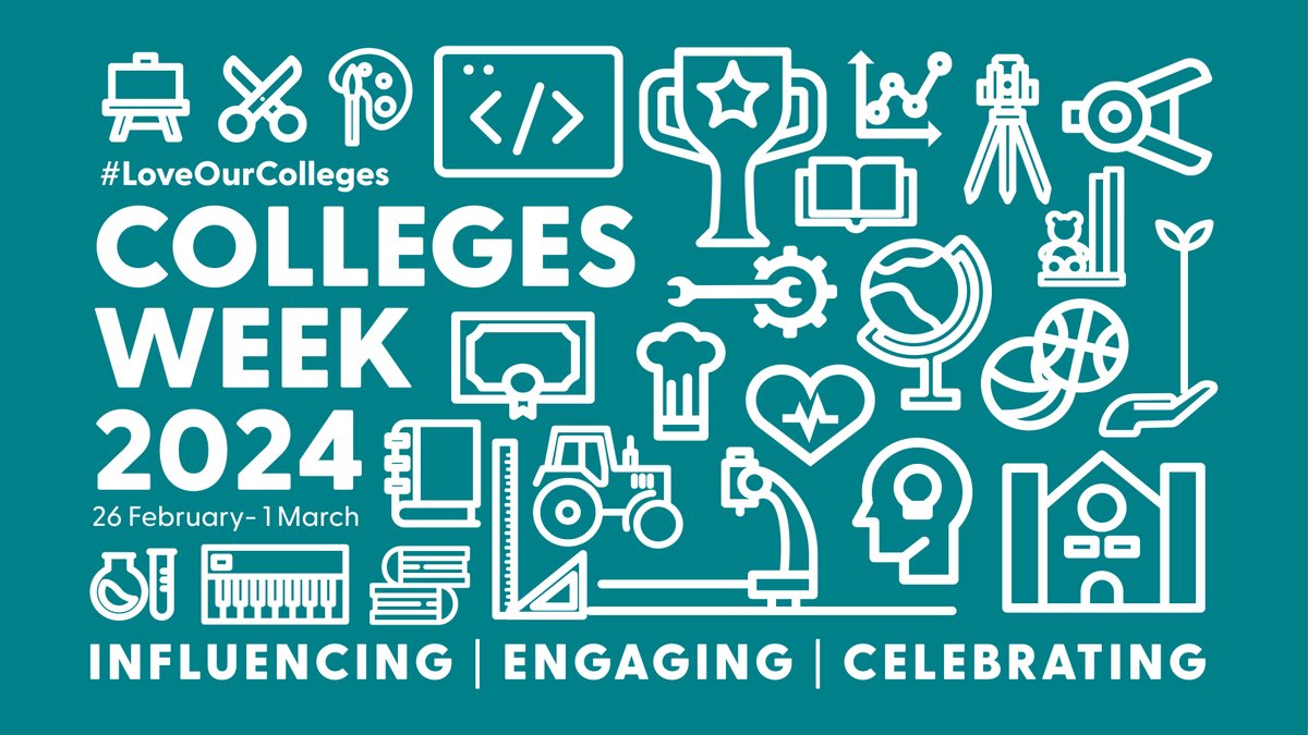 It's #CollegesWeek2024! We'll be celebrating all the ways we strive to build #FairerFutures whilst focussing on influencing, engaging and celebrating ahead of this year’s elections. #LoveOurColleges @AoC_info Find out how to get involved: bit.ly/3SEJOEA