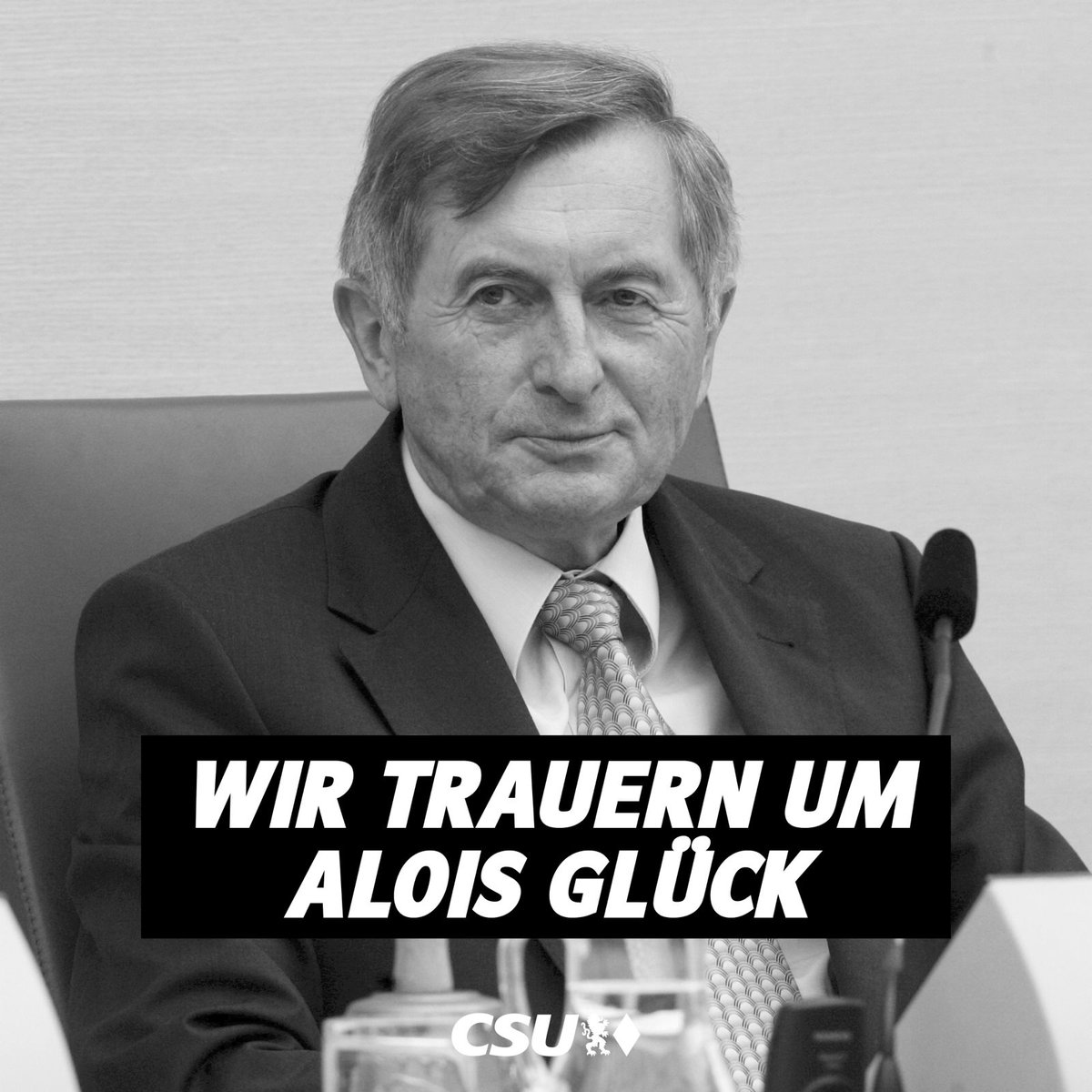 Die CSU trauert um Alois Glück. Er war 38 Jahre Mitglied des Bayerischen Landtags, 15 Jahre Vorsitzender der CSU-Landtagsfraktion und fünf Jahre Landtagspräsident. Er war außerdem Vorsitzender des CSU-Bezirksverbands Oberbayern und Staatssekretär im Bayerischen Umweltministerium.…