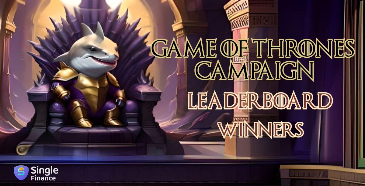 👑 ⚔️ Game of Thrones Campaign Leaderboard⚔️ 👑 Congrats to the top 10 ranked comrades! 🙌 🏆Leaderboard Rank: 1. @nemo_st3 2. @DrEvilsauce 3. @Futuristic_EOS 4. @Zensiert_Gamer 5. @degenraii 6. @Joker195309281 7. @IcyCro 8. @Bjaockx007 9. @USlatty 10. @george_cro