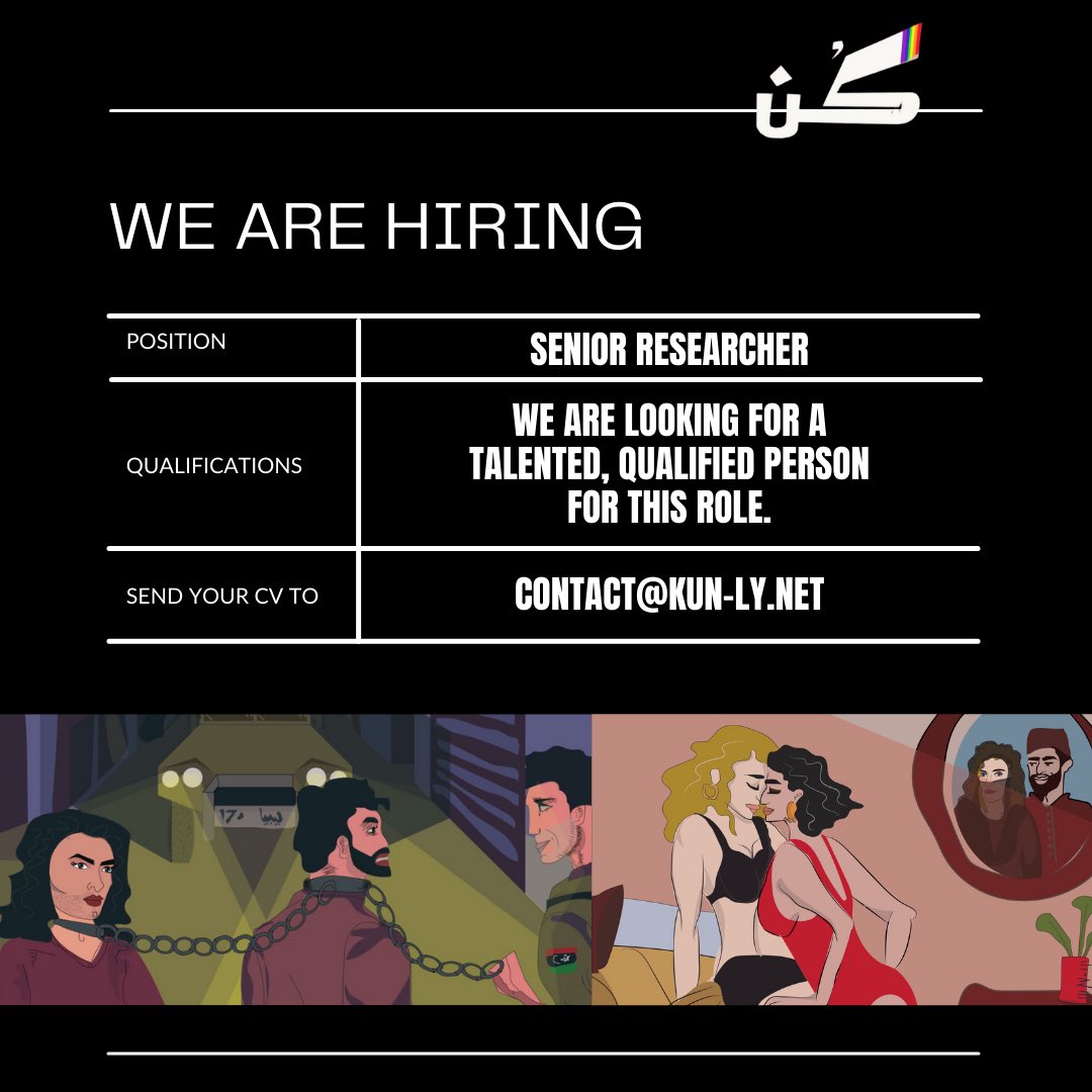 🌈 We're Hiring: Senior Researcher for LGBTIQ+ Rights Initiative in Libya 🌈

kun-ly.net/job-offer-seni…