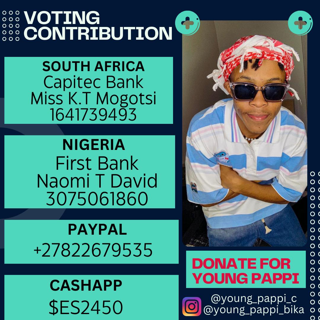 MogotsiKefentse's tweet image. Natives I hope we are ready to vote. DONATE ,GATHER SIMCARDS AND IUCS NUMBERS!!!
LET'S DO IT FOR OUR BOY .🙏🙏🕯
PRAYER FOR YOUNG PAPPI
YOUNG PAPPI THE CONTENT

#MothusiemangBika
#YoungPapi
#bbmzansi
