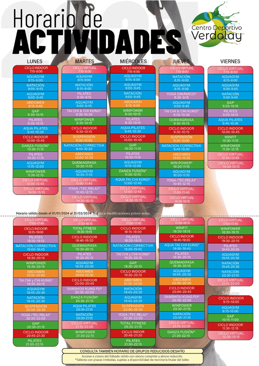 A partir del 1 de marzo y hasta fin de mes introducimos una nueva clase de Winpower el jueves a las 10:30 e introducimos un nuevo Danza Fusión los miércoles a las 11:30. Esperamos que sea de vuestro agrado. 😉