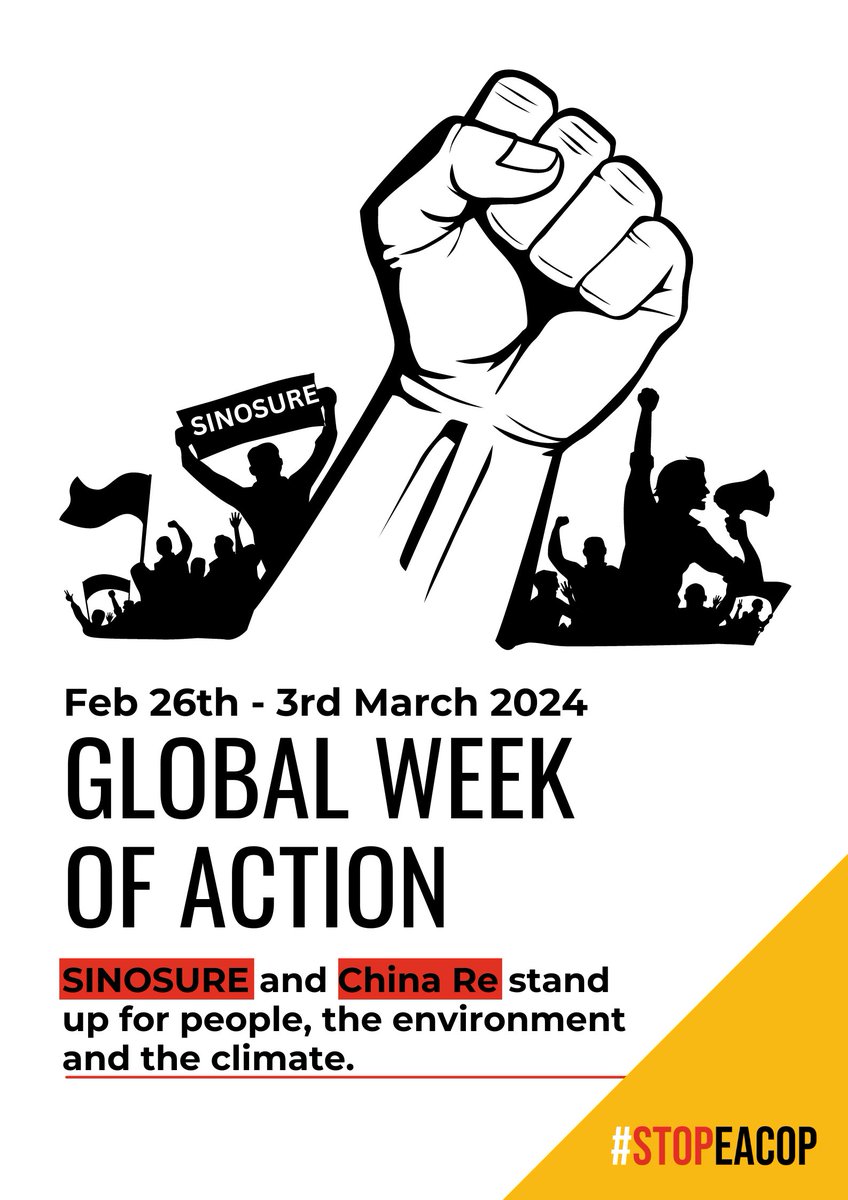 Today, YGC joins  #InsureOurFuture #GlobalWeekofAction (Feb 26th - Mar 3rd) to pressure insurers to #StopEACOP. 
Dear @MFA_China, we look to China for leadership and diplomacy to choose people, environment, climate and communities over profits! @stopEACOP