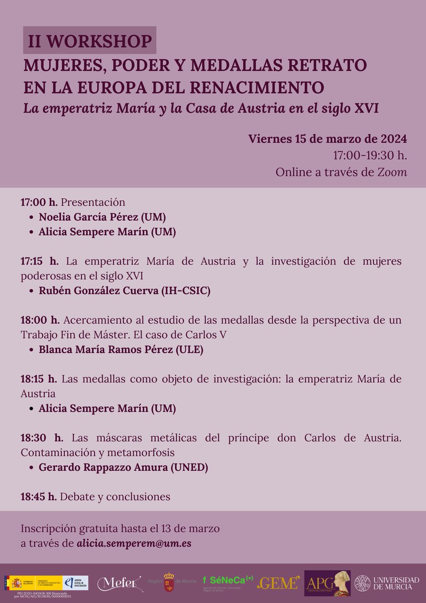 Alicia Sempere Marín (@aliciasemperem) on Twitter photo 📥 Inscripciones abiertas para una nueva actividad online del grupo <a href="/artepodergenero/">Arte, Poder y Género</a> enmarcada en los proyectos MEFER y GEME, el próximo 15 de marzo.
🗣️ Con la participación de Rubén González (IH-CSIC), Blanca María Ramos (ULE) y Gerardo Rappazzo (UNED). 📥 Inscripciones abiertas para una nueva actividad online del grupo <a href="/artepodergenero/">Arte, Poder y Género</a> enmarcada en los proyectos MEFER y GEME, el próximo 15 de marzo.
🗣️ Con la participación de Rubén González (IH-CSIC), Blanca María Ramos (ULE) y Gerardo Rappazzo (UNED).