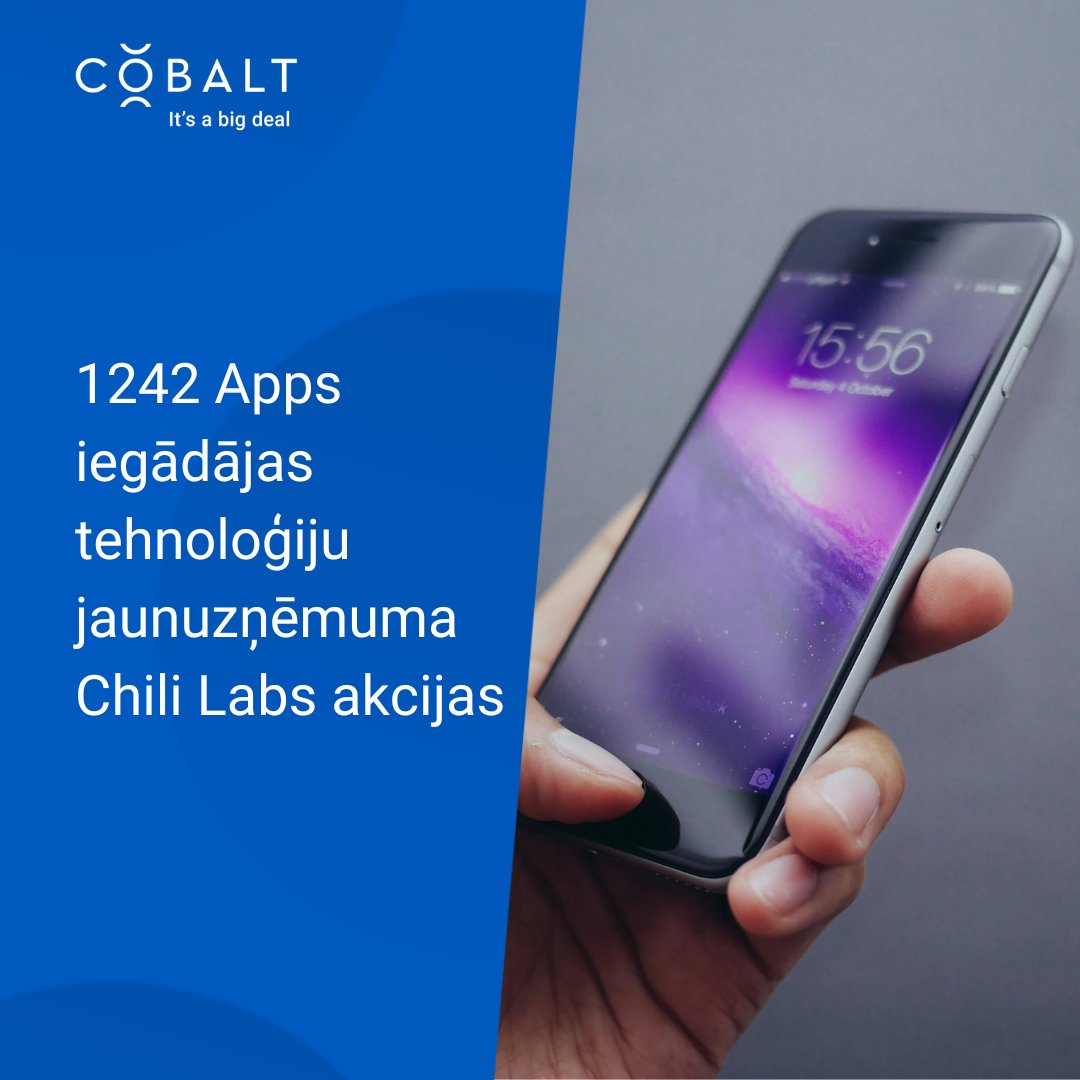 Norvēģijas tehnoloģiju uzņēmums 1242 Apps AS ir noslēdzis 59% Latvijas tehnoloģiju jaunuzņēmuma Chili Labs (Chili SIA) akciju iegādi.
Chili Labs ir mobilo lietotņu izstrādes uzņēmums.
<a href="/COBALT_LV/">COBALT Latvia</a>  nodrošināja pilnu darījuma juridisko atbalstu 1242 Apps. 
🔗cobalt.legal/lv/news-cases/…