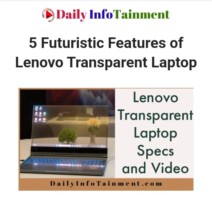DailyInfotainm1's tweet image. Lenovo Transparent Laptop - Detailed Specs and Video 

dailyinfotainment.com/2024/02/lenovo…

#projectcrystal #transparentlaptop #viralvideo #ANANTAMBANI4ANIMALS #Liverpool #Love_or_Die #Lenovo #MWC2024