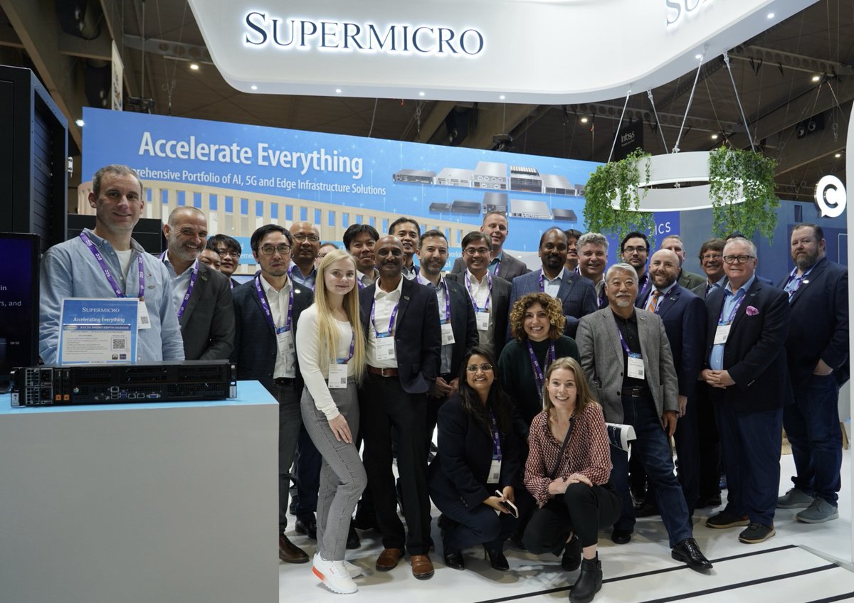 📣 🌎Our crew is ready to welcome you at Mobile World Congress 2024, eager to show you the real-world capabilities of AI, 5G and Edge infrastructure solutions. 
Swing by 📍Booth 2D35, Hall 2📣 🌎 

#Supermicro #mwc24 #mwcbarcelona #ai #cloud #5G #gsma #networks