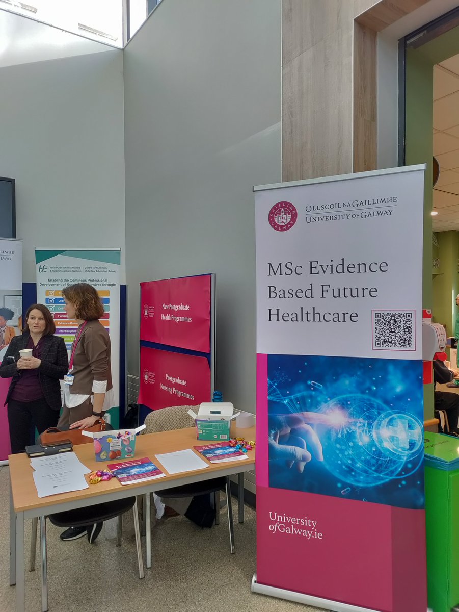 Interested in our course and other new #CPD and Postgraduate training options including #microcredentials? Come chat to us today in the UHG lobby! @saoltagroup @Saoltajobs @GalwayCMNHS @HSEResearch @HSELive