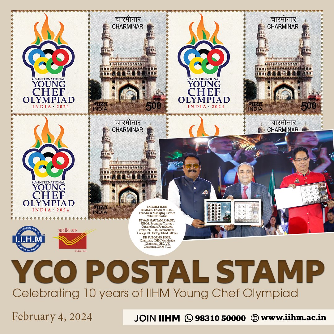 Dr. Suborno Bose (@subornobose) on Twitter photo So super proud to have launched IIHM Young Chef Olympiad commemorative Postal Stamp to celebrate the 10 years of YCO, released by India Post. Extremely grateful to <a href="/IndiaPostOffice/">India Post</a>. Thank you so much my dear Valmiki Hari Kishan for your support.
To read in details, please visit So super proud to have launched IIHM Young Chef Olympiad commemorative Postal Stamp to celebrate the 10 years of YCO, released by India Post. Extremely grateful to <a href="/IndiaPostOffice/">India Post</a>. Thank you so much my dear Valmiki Hari Kishan for your support.
To read in details, please visit