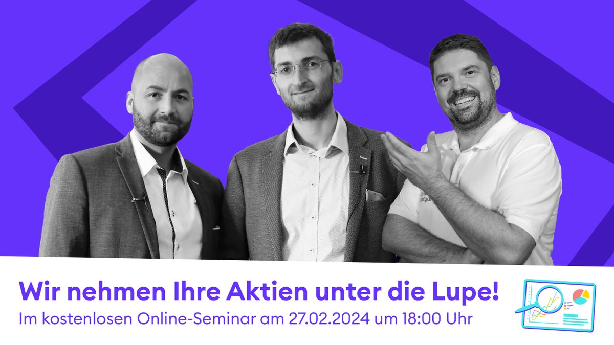 Gemeinsam mit finment veranstalten wir morgen ein Online-Seminar, bei dem Deine Aktien im Fokus stehen. Alle Infos über: boerse-stuttgart.de/de-de/service/… #boerse #boersestuttgart #finment #boersenwissen #aktien #handeln #investieren #geldanlage