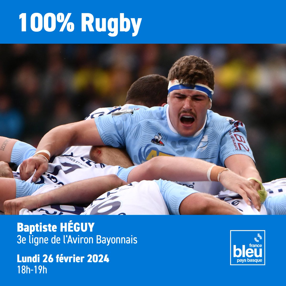 🎧🏉 Baptiste Héguy dans 100% Rugby sur France Bleu Pays Basque ce lundi  

➡️ La défaite frustrante à Montpellier, son premier capitanat, son évolution et la réception de Lyon

👥 <a href="/StephaneGrcia/">Stéphaηe Garcia 🎙️</a> Eric Balhadère, @Nicolas_Acebes et @LaurentZegre 

#Top14 #ABLOU #FBsport #MHRAB