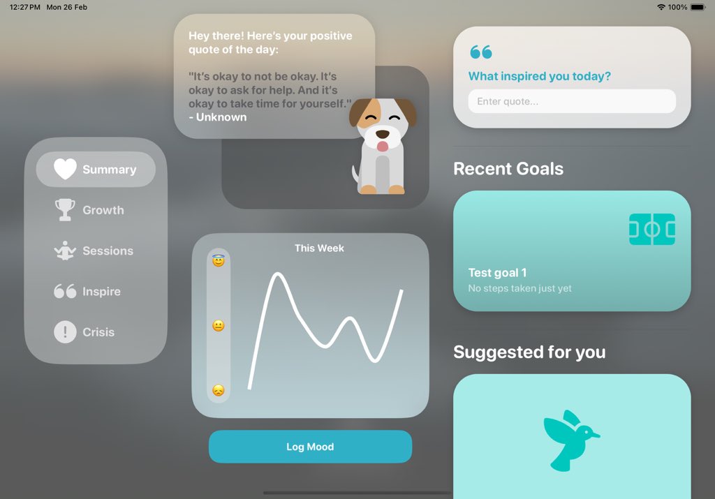 junaidxabd's tweet image. For my #SwiftStudentChallenge submission this year I created a mental health app called Patch (will post a vid later this week).