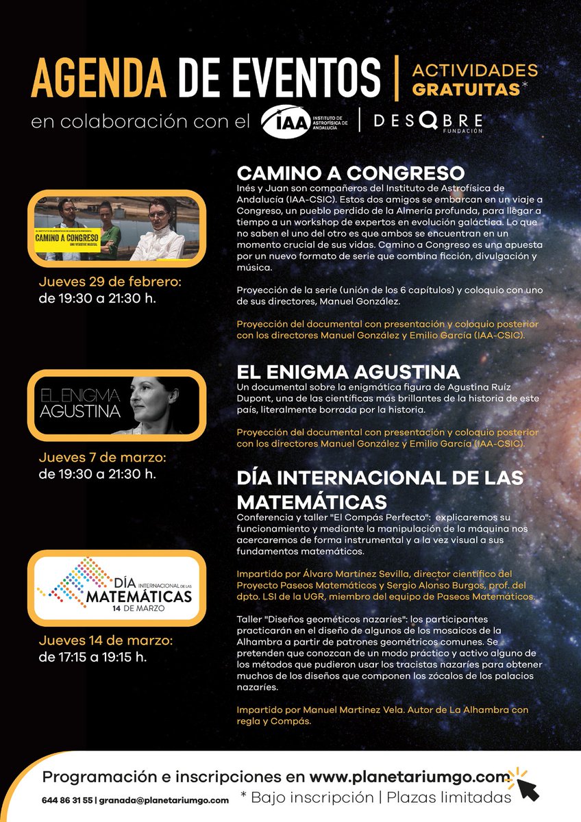 Volvemos al <a href="/planetariumgo/">Planetarium Go!</a>, el cine 360º instalado en la Plaza del Humilladero 😍😍

🎞️ Dos producciones audiovisuales (Camino a Congreso y El Enigma Agustina)
🗣️ Acompañadas de coloquios con sus creadores 
🗓️ Jueves 29 de febrero y 7 de marzo