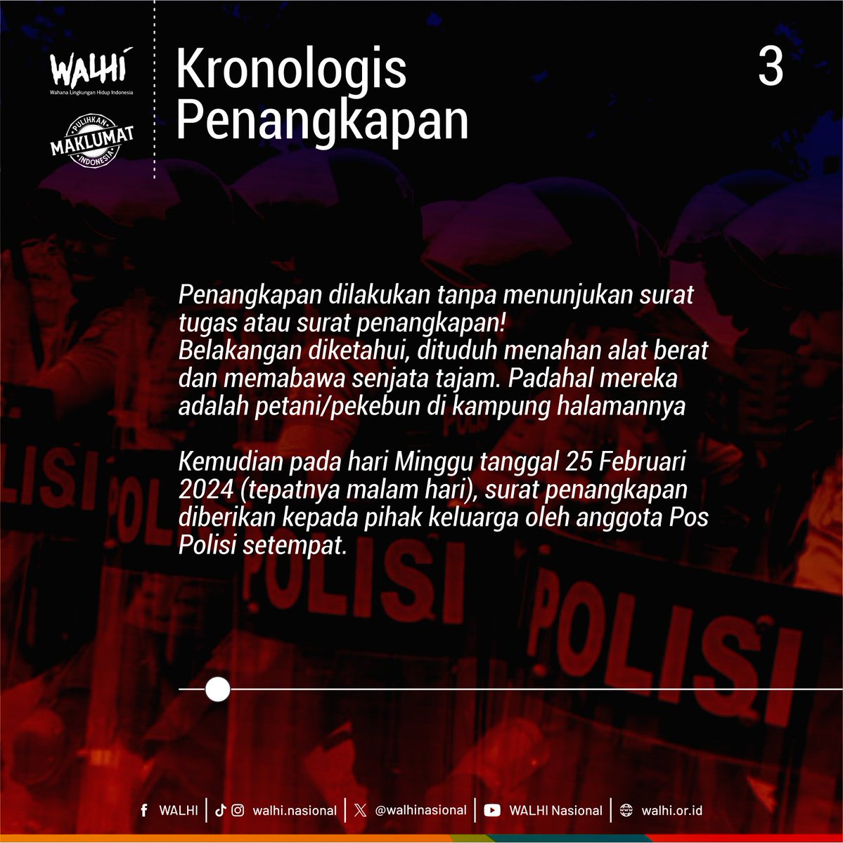 𝐀𝐋𝐄𝐑𝐓𝐀‼️
𝐊𝐄𝐋𝐎𝐌𝐏𝐎𝐊 𝐓𝐀𝐍𝐈 𝐃𝐈𝐓𝐀𝐍𝐆𝐊𝐀𝐏 𝐏𝐎𝐋𝐃𝐀 𝐊𝐀𝐋𝐈𝐌𝐀𝐍𝐓𝐀𝐍 𝐓𝐈𝐌𝐔𝐑

Pada 24 Februari, Kelompok Tani Saloloang sedang berkoordinasi terkait adanya penggusuran lahan, kebun/ladang mereka yang dilakukan sepihak oleh proyek pembangunan Bandara