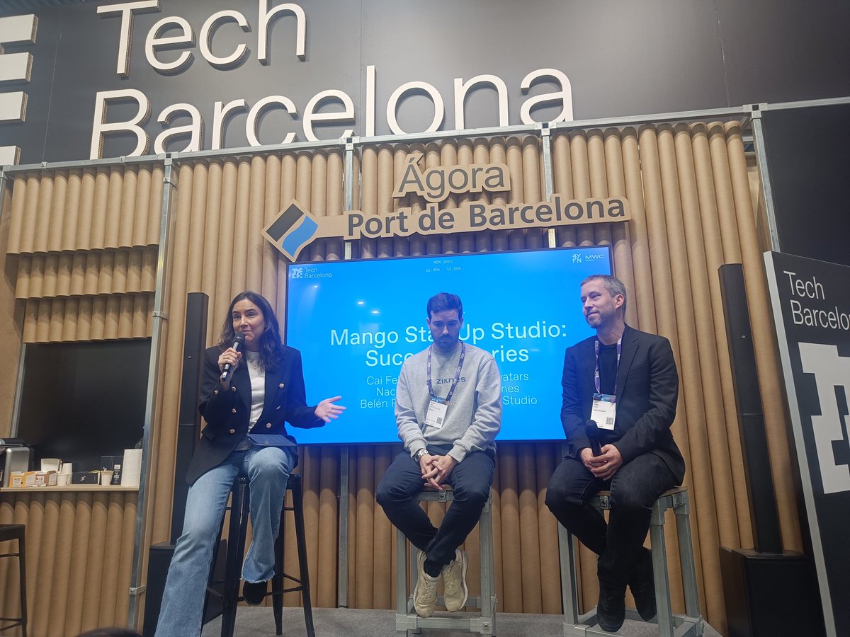 We start the day at @4YFN_MWC talking about our experience at #MangoStartUpStudio with @belenrallo from @Mango, Nacho Leon from @ziknes_ and @caicrucial from Union Avatars