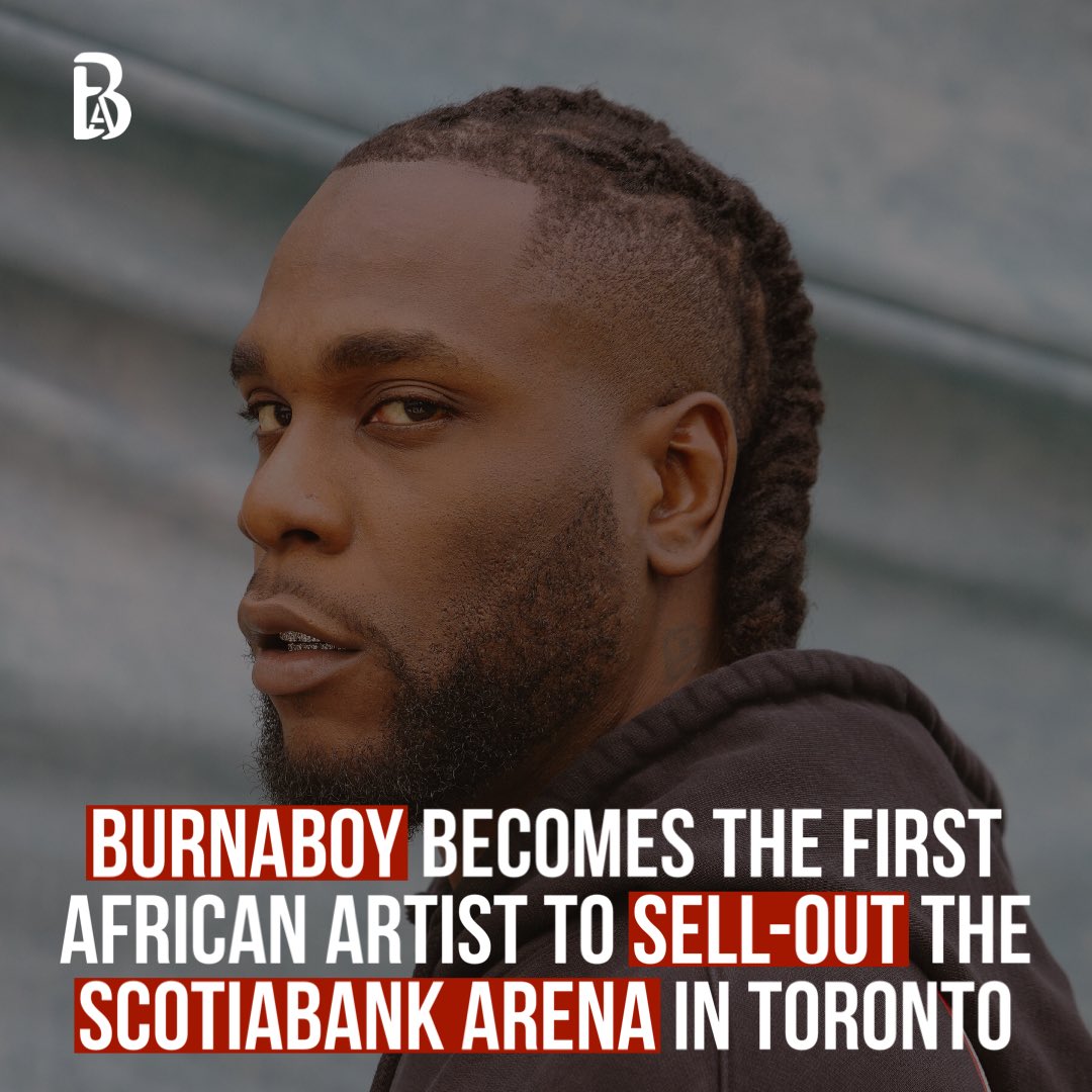 BA BREAKING: BurnaBoy becomes the first African artist to sell-out the SCOTIABANK ARENA in Toronto-Canada🇨🇦 

#BrightAnim #celebritynews #celebritygossip #celebritystyle #celebrityinterviews #celebrityfashion #celebrities #celebritylifestyle
#Burnaboy #Music #Events