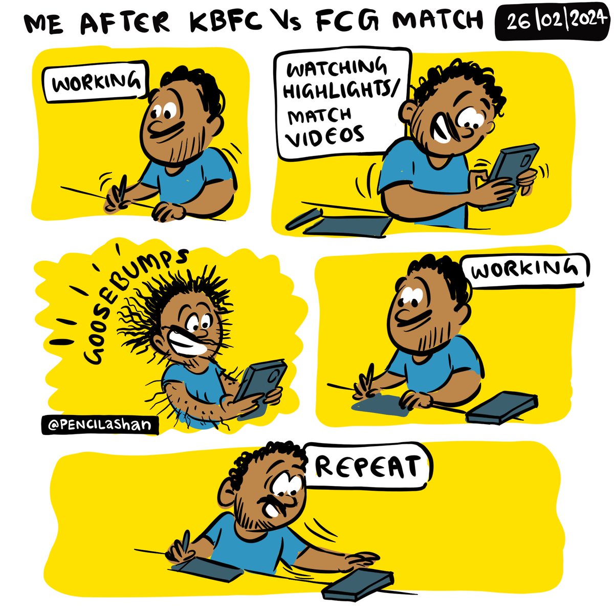 നിർത്താൻ പറ്റണില്ല! 🔥🤩💛💛😅 #kbfcvsfcg #indiansuperleague #keralablastersfans #manjappada #indianfootballfans