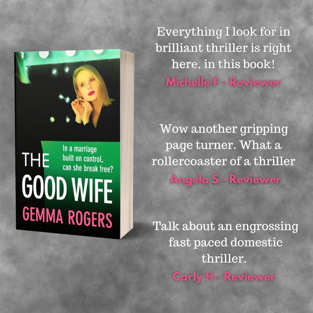 Just over a week to go!

The Good Wife, coming 5th March Pre order here: tinyurl.com/3e2c3h5f

#thrillerbooks #domesticthriller #NewBook #TheGoodWife #GemmaRogers #BooksWorthReading